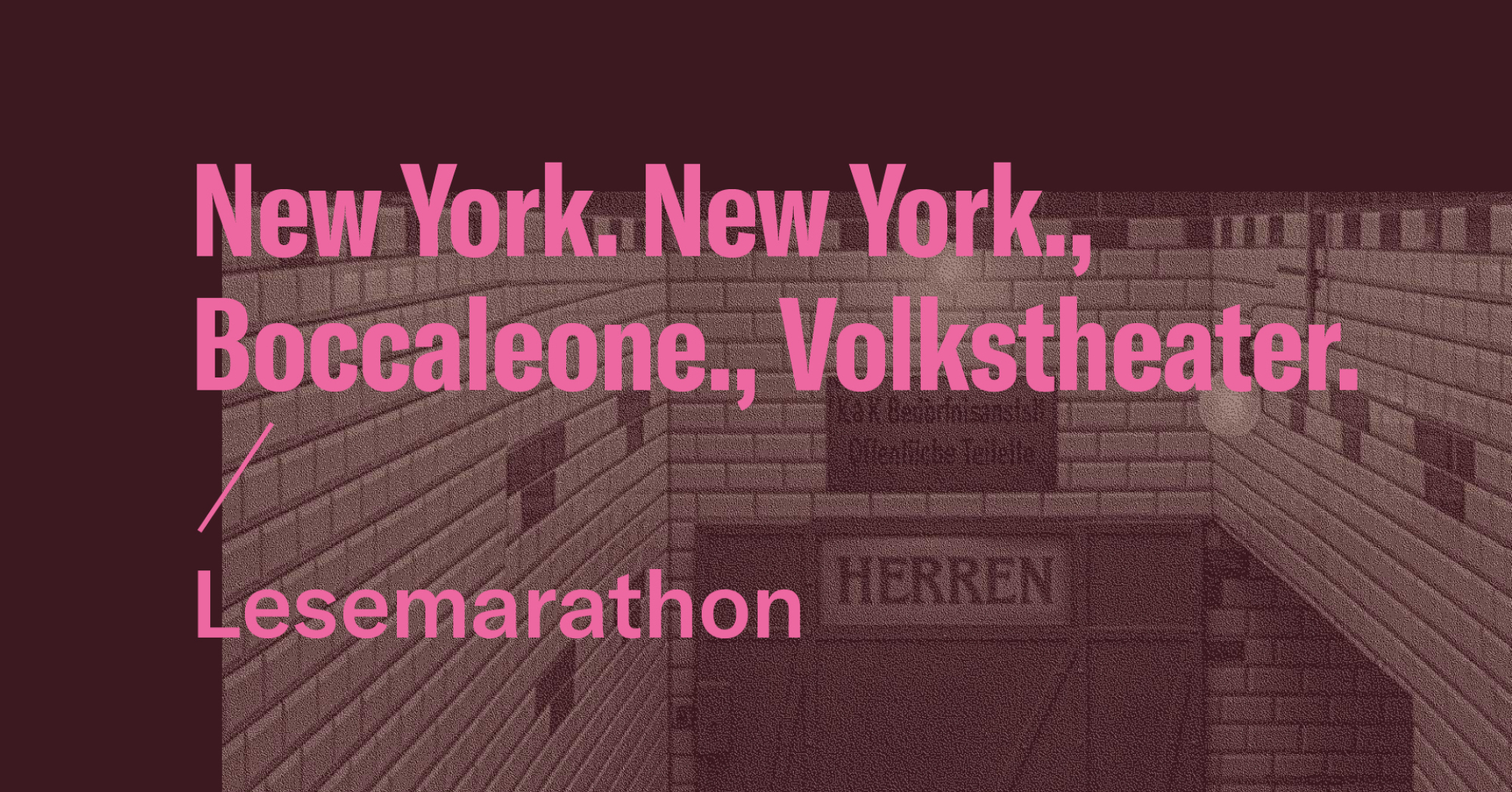 New York. New York., Boccaleone. und Volkstheater. 